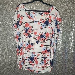Torrid Floral Back Button Up Blouse